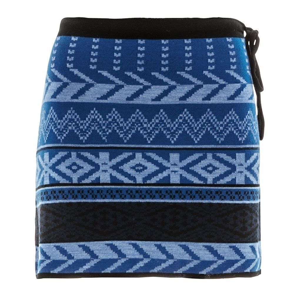 Icelandic Designs Nordic Fair Isle Knit Mini Skirt Blue Wool Blend XS